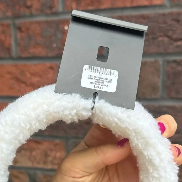 White Puffy Headband - Picture 4 of 7